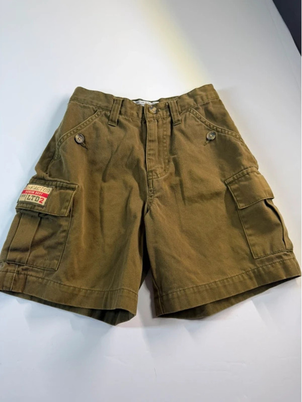 Vintage Limited Too Olive Green G-Factor Cargo Shorts Size 10 Slim